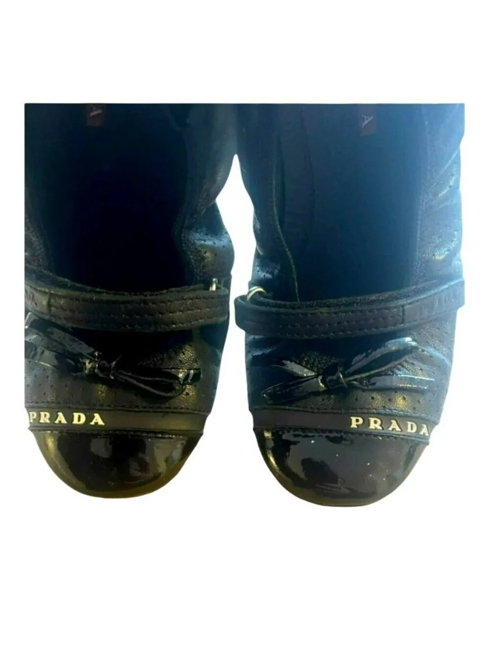 Prada Toddler Girls Leather Ballet Flat Shoes Size 11.5